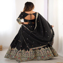 Embroidered Chinon Lehenga Choli Set